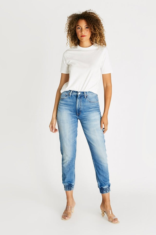 Cora Denim Jogger in Cottonwood Creek - Veneka-Sustainable-Ethical-Bottoms-Etica Denim Drop Ship