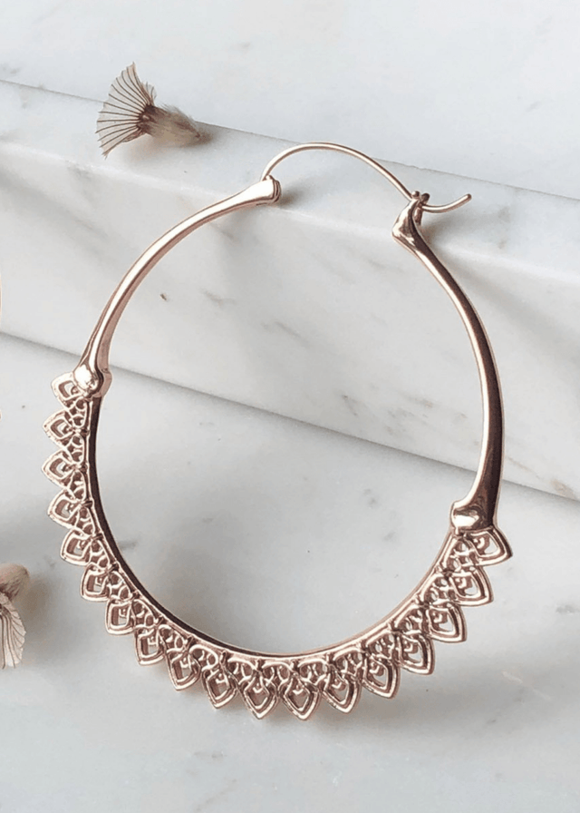 Corazon Hoop Earrings in Rose Gold - Veneka-Sustainable-Ethical-Jewelry-Astor & Orion Drop Ship