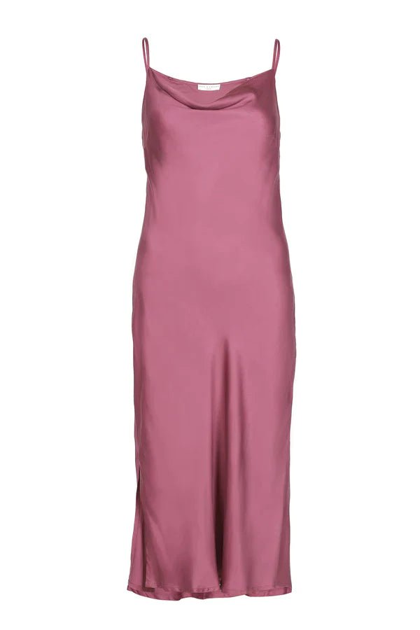 Cowl Neck Dress in Plum - Veneka-Sustainable-Ethical-Dresses-Neu Nomads Drop Ship