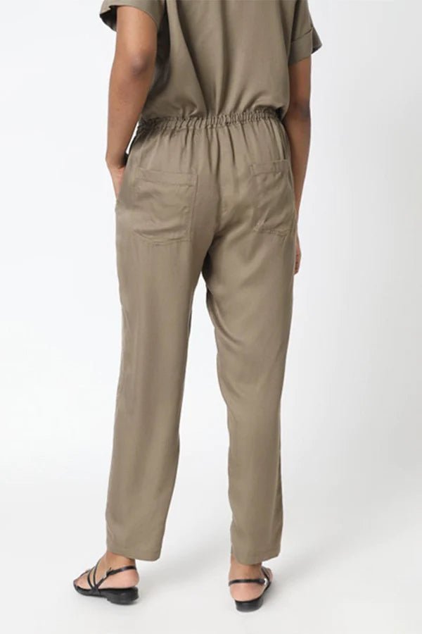 Cropped Peg Leg Pant in Khaki - Veneka-Sustainable-Ethical-Bottoms-Neu Nomads Drop Ship