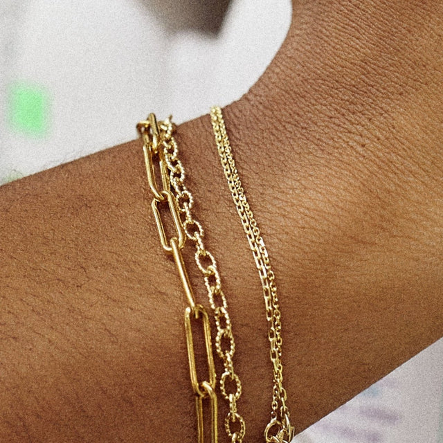 Dainty Diamond Cut Paperclip Chain Bracelet - Veneka-Sustainable-Ethical-Bracelets-Nunchi Drop Ship