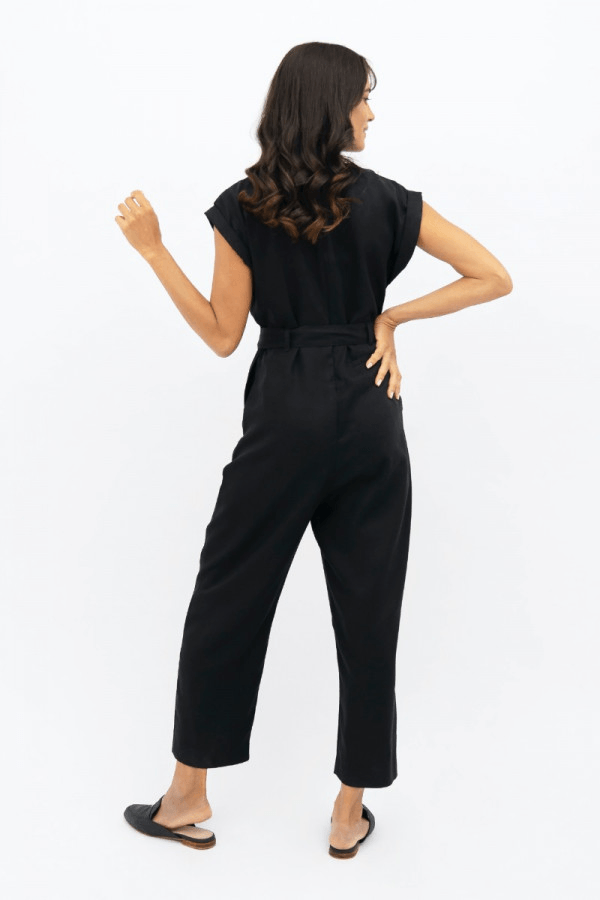 Dakar DSS Straight Leg Jumpsuit in Licorice - Veneka-Sustainable-Ethical-Dresses-1 People Drop Ship