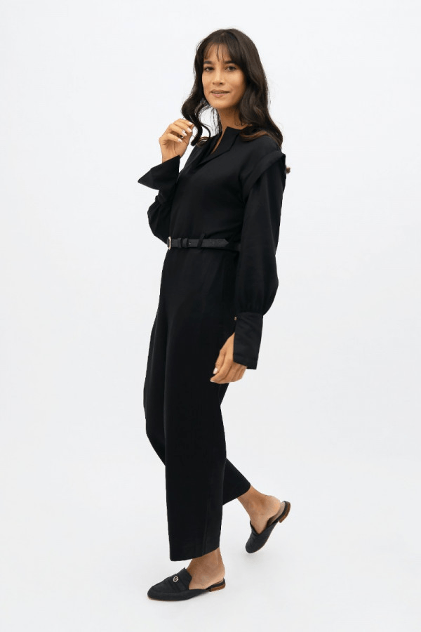 Dakar DSS Straight Leg Jumpsuit in Licorice - Veneka-Sustainable-Ethical-Dresses-1 People Drop Ship