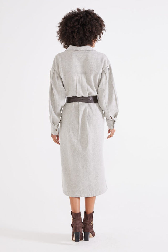 Daria Shirt Dress - Heather Cotton - Veneka-Sustainable-Ethical-Dresses-Etica Denim Drop Ship