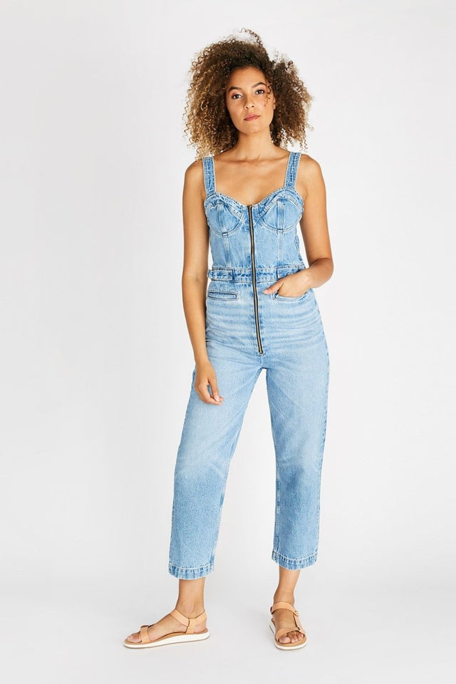 Darla Denim Jumpsuit in Gila River - Veneka-Sustainable-Ethical-Dresses-Etica Denim Drop Ship