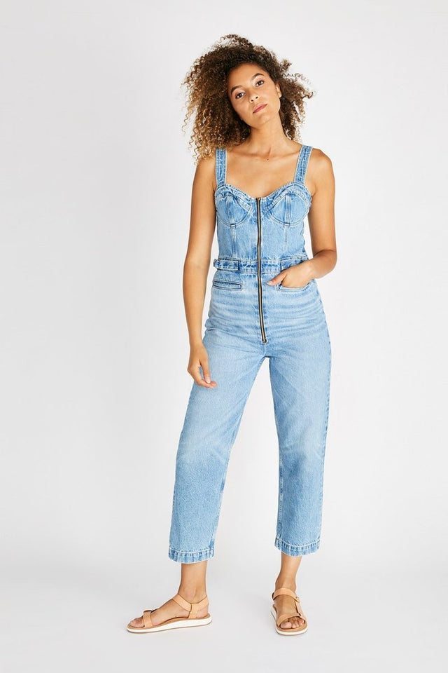Darla Denim Jumpsuit in Gila River - Veneka-Sustainable-Ethical-Dresses-Etica Denim Drop Ship