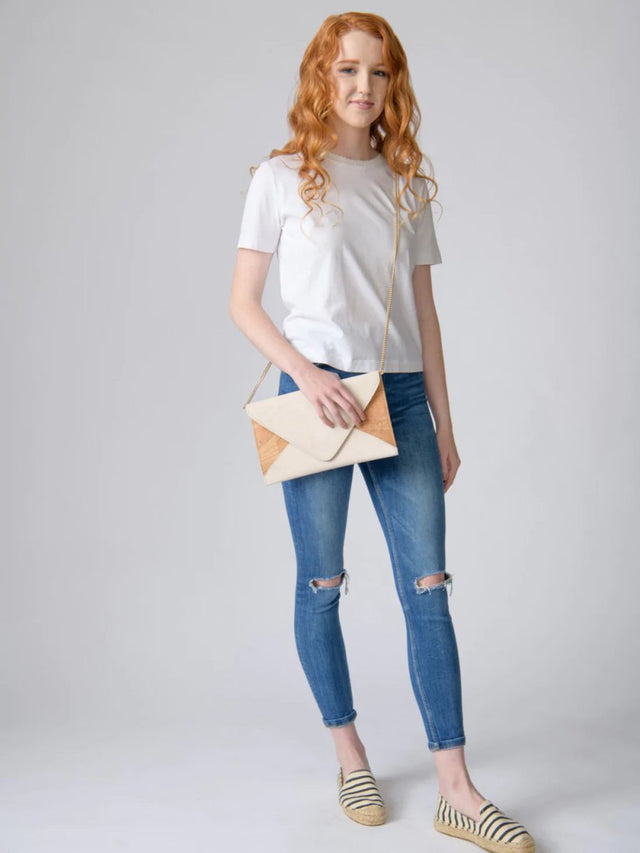 Date Night Clutch in Black - Veneka-Sustainable-Ethical-Bag-Tiradia Cork Drop Ship