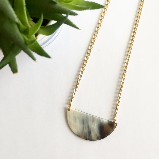 Demi Moon Necklace - Veneka-Sustainable-Ethical-Jewelry-Elisha C 30 Drop Ship