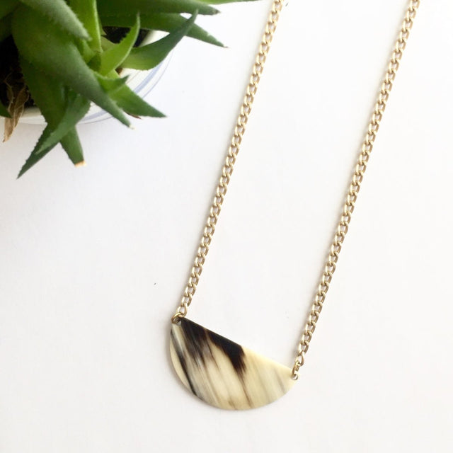 Demi Moon Necklace - Veneka-Sustainable-Ethical-Jewelry-Elisha C 30 Drop Ship
