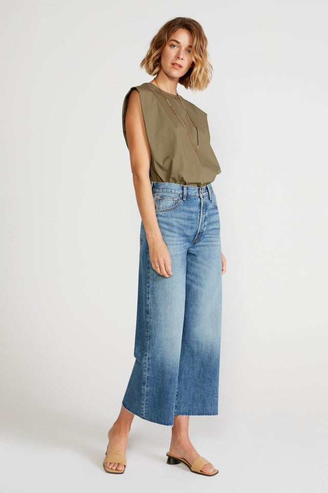 Devon High Rise Wide Leg Crop - Birch Creek - Veneka-Sustainable-Ethical-Bottoms-Etica Denim Drop Ship