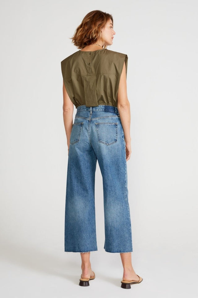 Devon High Rise Wide Leg Crop - Birch Creek - Veneka-Sustainable-Ethical-Bottoms-Etica Denim Drop Ship