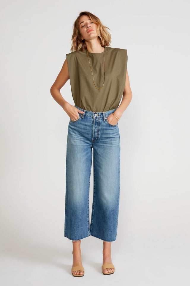 Devon High Rise Wide Leg Crop - Birch Creek - Veneka-Sustainable-Ethical-Bottoms-Etica Denim Drop Ship