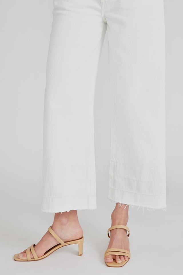 Devon High Rise Wide Leg Crop - Vintage White - Veneka-Sustainable-Ethical-Bottoms-Etica Denim Drop Ship