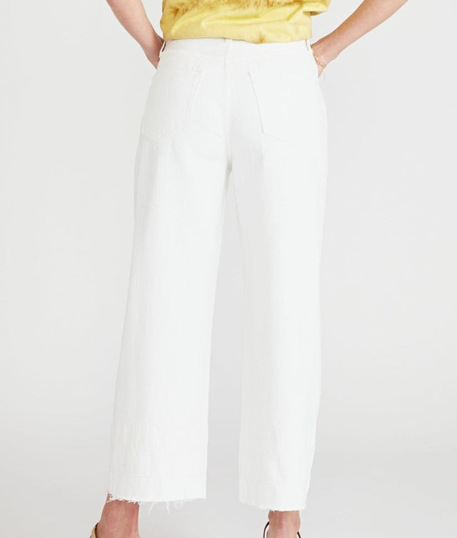 Devon High Rise Wide Leg Crop - Vintage White - Veneka-Sustainable-Ethical-Bottoms-Etica Denim Drop Ship