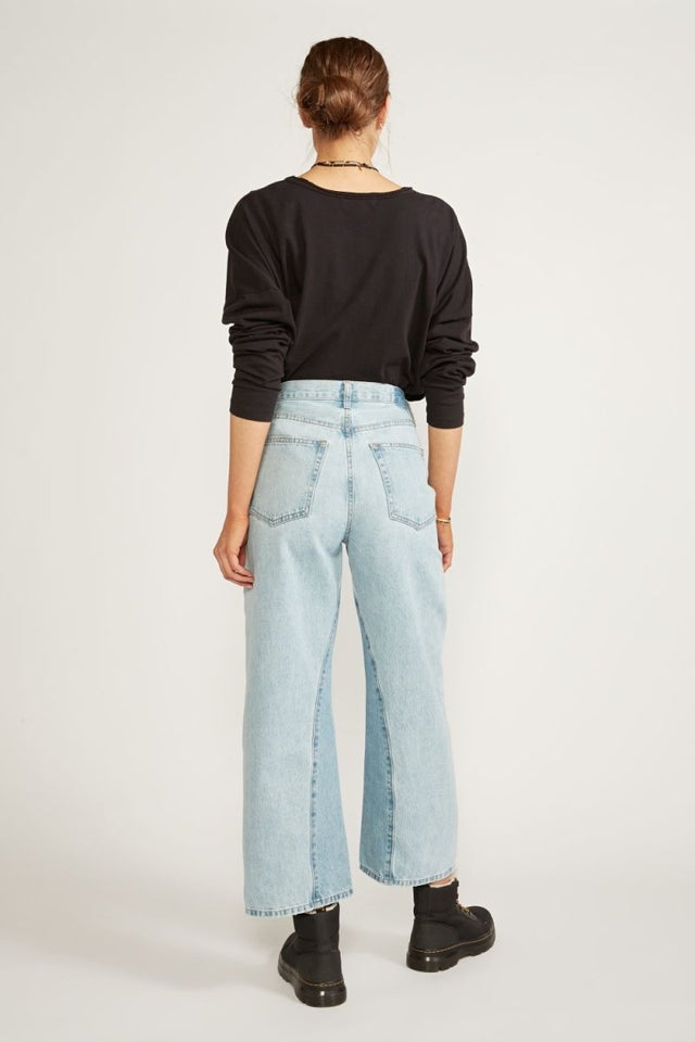 Devon Rework Wide Leg in South Shore - Veneka-Sustainable-Ethical-Bottoms-Etica Denim Drop Ship