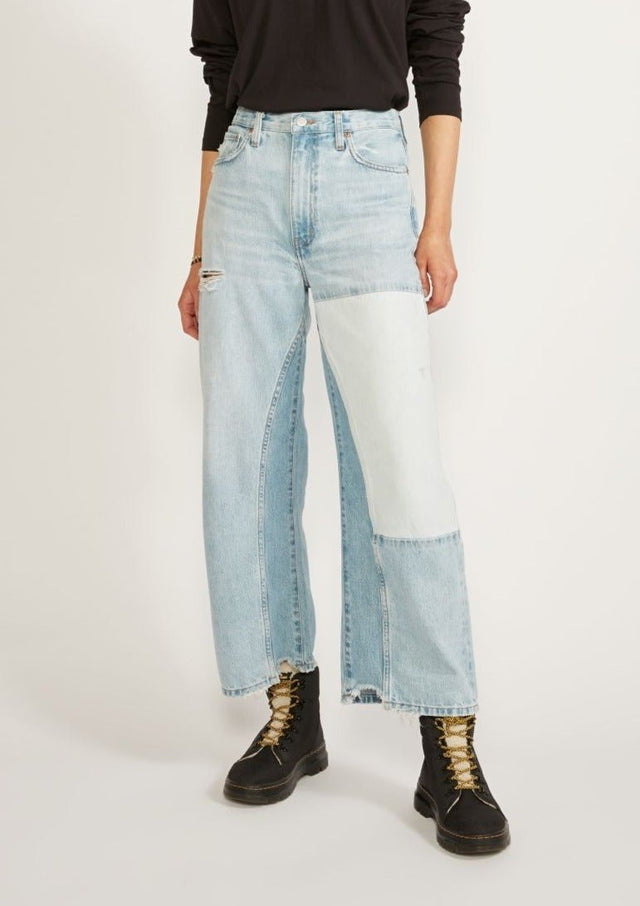 Devon Rework Wide Leg in South Shore - Veneka-Sustainable-Ethical-Bottoms-Etica Denim Drop Ship
