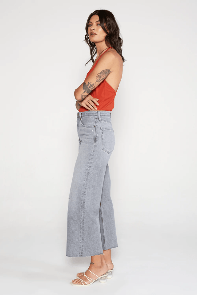Devon Wide Leg Crop in Moonstone - Veneka-Sustainable-Ethical-Bottoms-Etica Denim Drop Ship