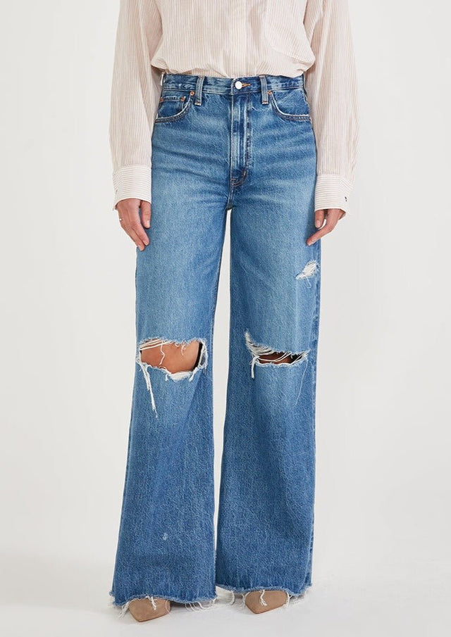 Devon Wide Leg in Everglades - Veneka-Sustainable-Ethical-Bottoms-Etica Denim Drop Ship