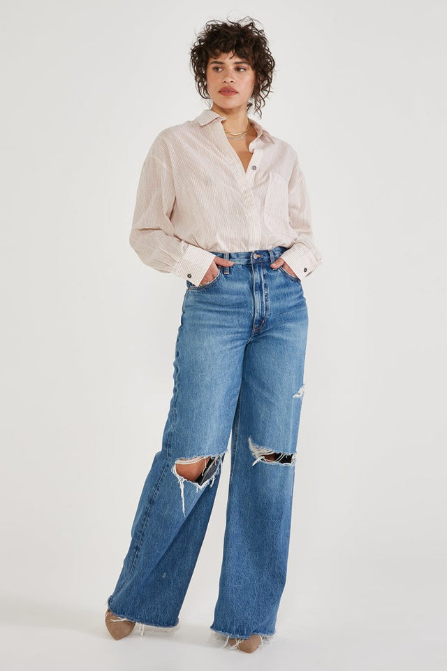 Devon Wide Leg in Everglades - Veneka-Sustainable-Ethical-Bottoms-Etica Denim Drop Ship