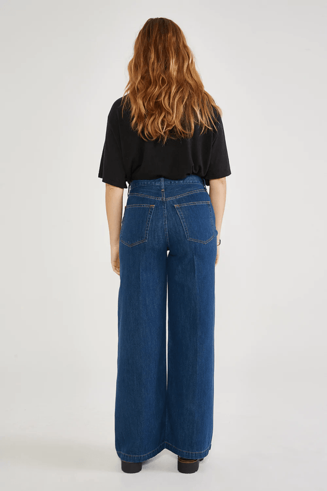 Devon Wide Leg in Shallows - Veneka-Sustainable-Ethical-Bottoms-Etica Denim Drop Ship