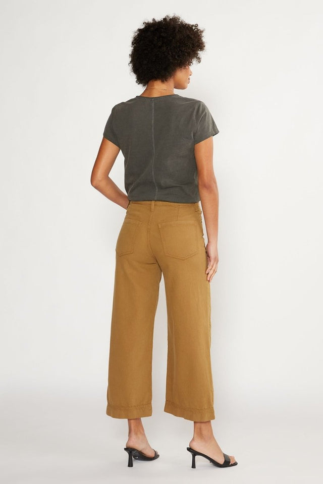 Devon Wide Leg Pant in Petrified Oak - Veneka-Sustainable-Ethical-Bottoms-Etica Denim Drop Ship