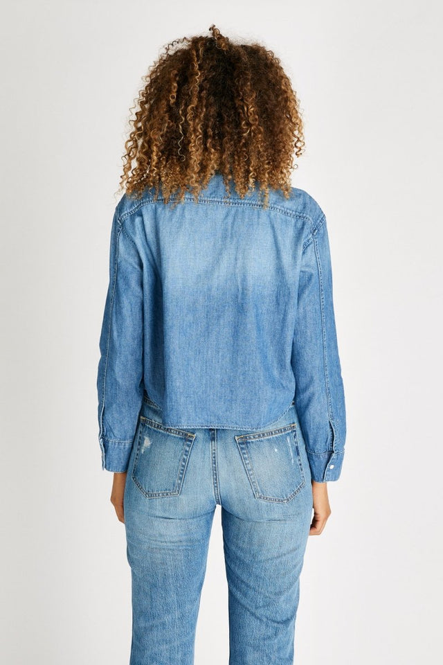 Diana Chambray Shirt in Little Rock Creek - Veneka-Sustainable-Ethical-Tops-Etica Denim Drop Ship
