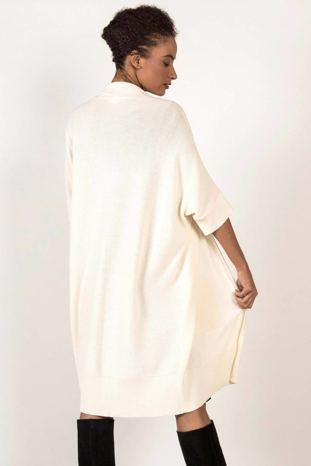 Dolman Cardigan in Ivory - Veneka-Sustainable-Ethical-Jackets-Indigenous Drop Ship