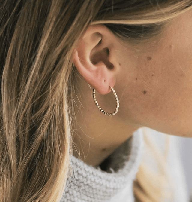 Dot Hoops - Veneka-Sustainable-Ethical-Jewelry-Elisha C 30 Drop Ship