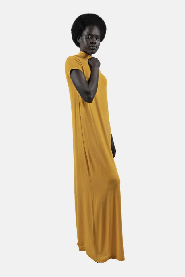 Dresden DRS Maxi Dress in Fenugreek - Veneka-Sustainable-Ethical-Dresses-1 People Drop Ship