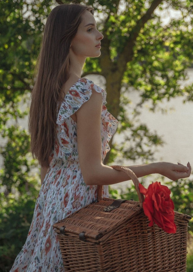 Dress in Ikat Print - Veneka-Sustainable-Ethical-Dresses-Em & Shi Drop Ship