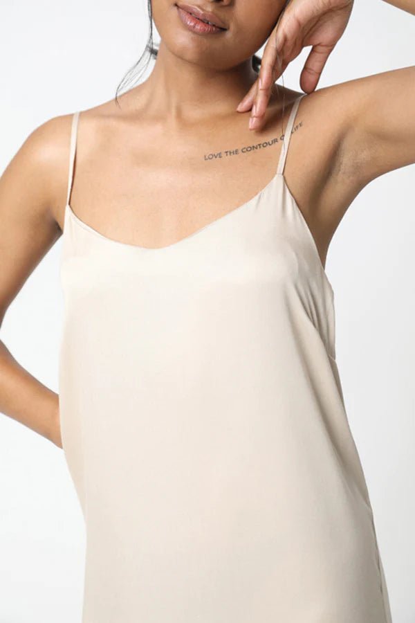 Easy Slip Dress in Champagne - Veneka-Sustainable-Ethical-Dresses-Neu Nomads Drop Ship