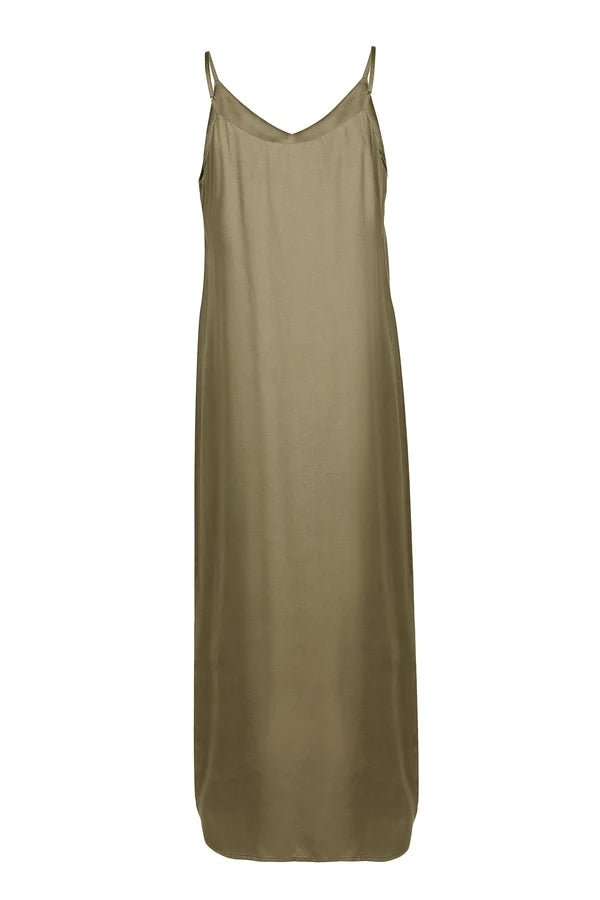 Easy Slip Dress in Khaki - Veneka-Sustainable-Ethical-Dresses-Neu Nomads Drop Ship