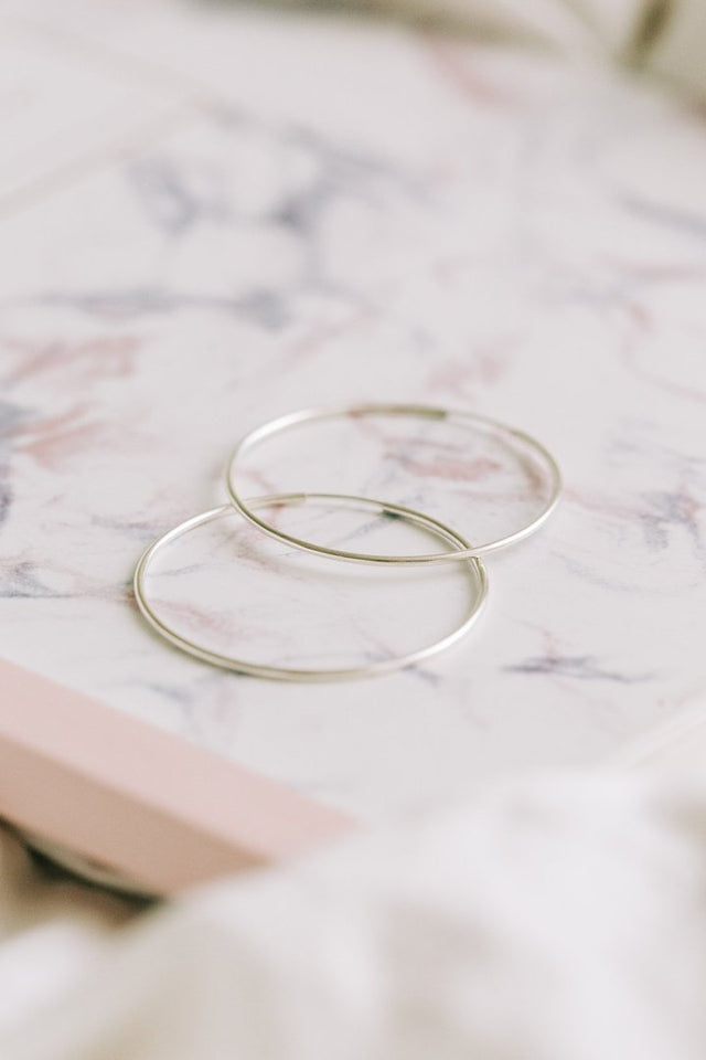 Endless Hoops Earrings in Silver - Veneka-Sustainable-Ethical-Jewelry-Elisha C 30 Drop Ship