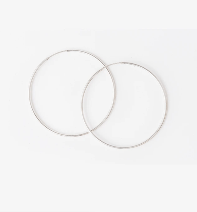 Endless Hoops Earrings in Silver - Veneka-Sustainable-Ethical-Jewelry-Elisha C 30 Drop Ship