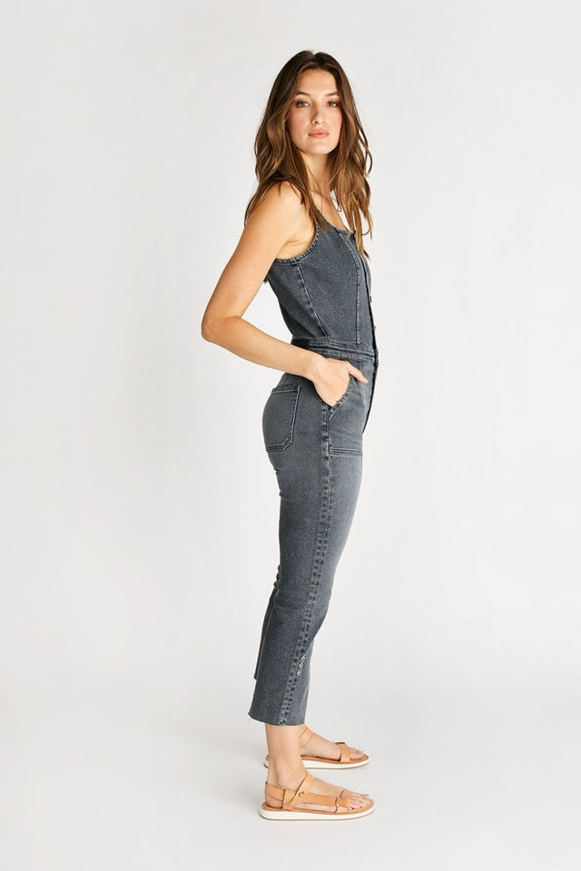 Ensley Jumpsuit in Granite Creek - Veneka-Sustainable-Ethical-Dresses-Etica Denim Drop Ship