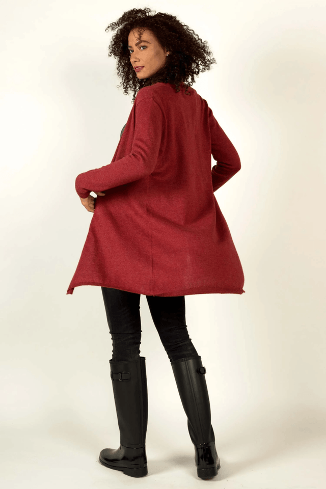 Essential Knit Cardigan in Heather Lagoon - Veneka-Sustainable-Ethical-Jackets-Indigenous Drop Ship