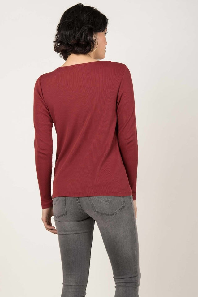 Essential Rib Boatneck in White - Veneka-Sustainable-Ethical-Tops-Indigenous Drop Ship