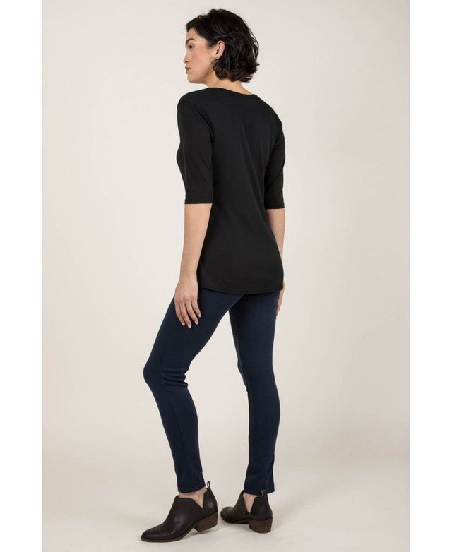 Essential Scoop Tee in Black - Veneka-Sustainable-Ethical-Tops-Indigenous Drop Ship