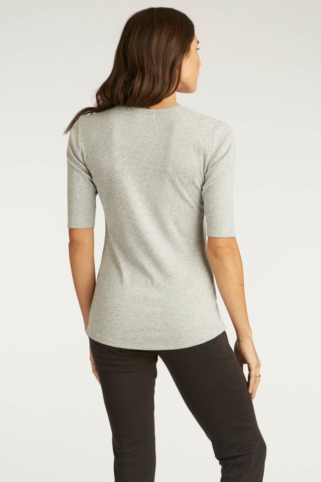 Essential Scoop Tee in Silver - Veneka-Sustainable-Ethical-Tops-Indigenous Drop Ship