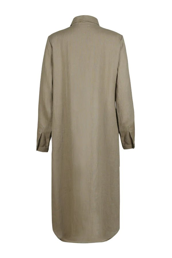 Essential Shirt Dress in Khaki - Veneka-Sustainable-Ethical-Dresses-Neu Nomads Drop Ship