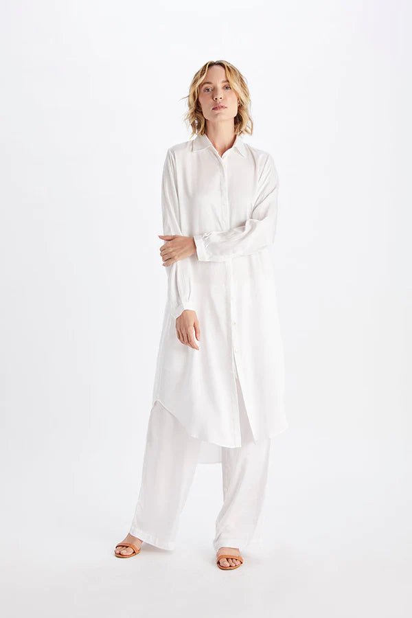 Essential Shirt Dress in White - Veneka-Sustainable-Ethical-Dresses-Neu Nomads Drop Ship