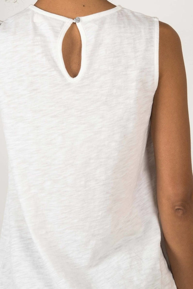 Essential Slub Shell in White - Veneka-Sustainable-Ethical-Tops-Indigenous Drop Ship