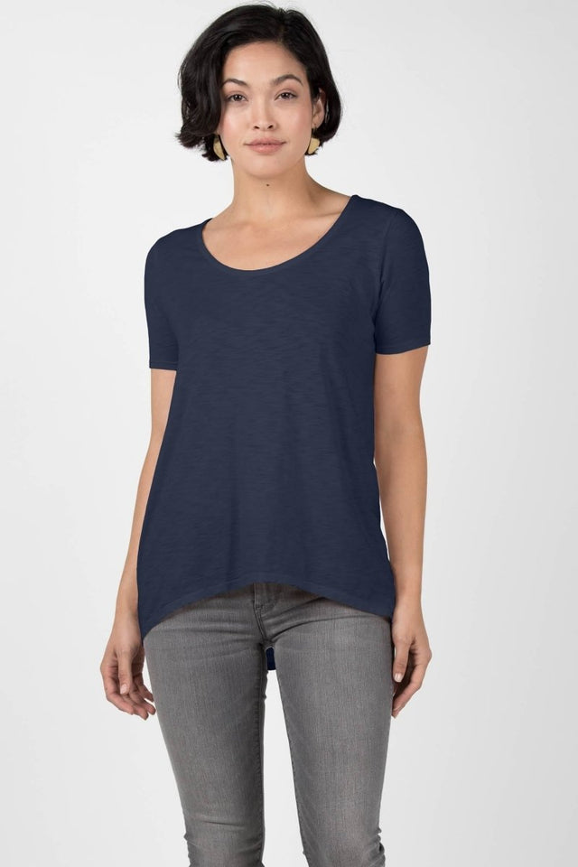 Essential Slub U Neck in Aqua - Veneka-Sustainable-Ethical-Tops-Indigenous Drop Ship