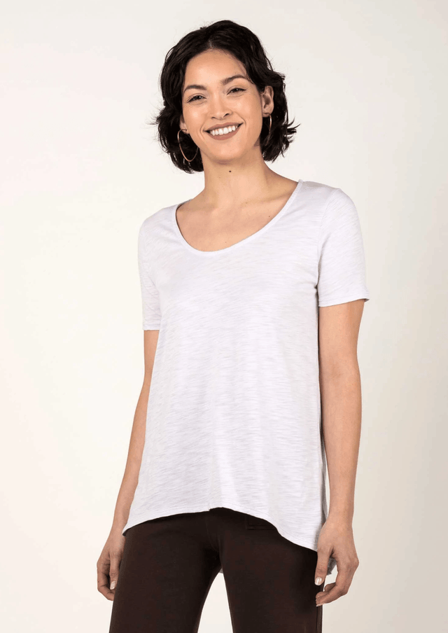 Essential Slub U Neck in Lavander - Veneka-Sustainable-Ethical-Tops-Indigenous Drop Ship
