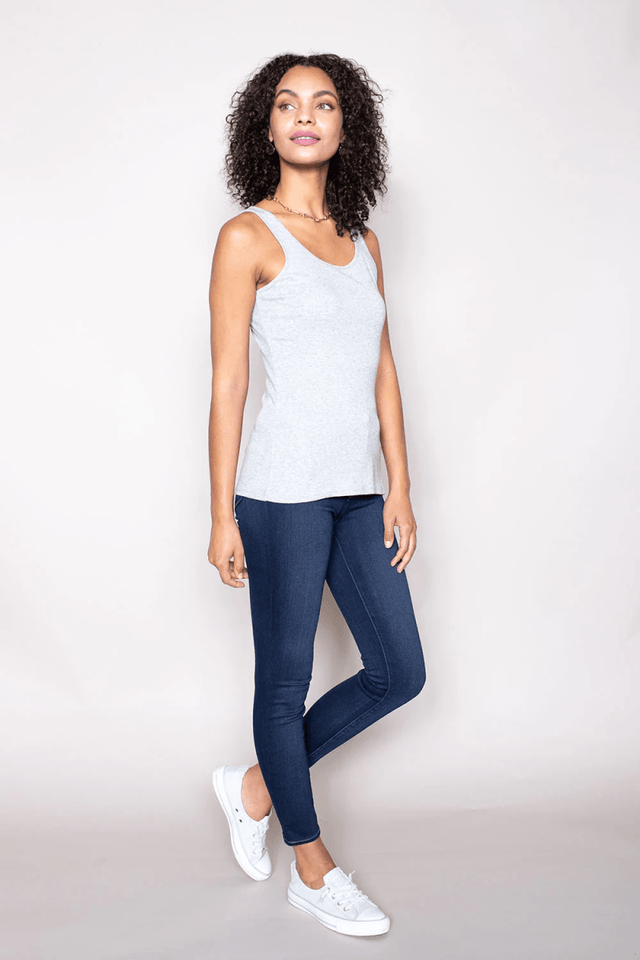 Essential Tank in Silver - Veneka-Sustainable-Ethical-Tops-Indigenous Drop Ship
