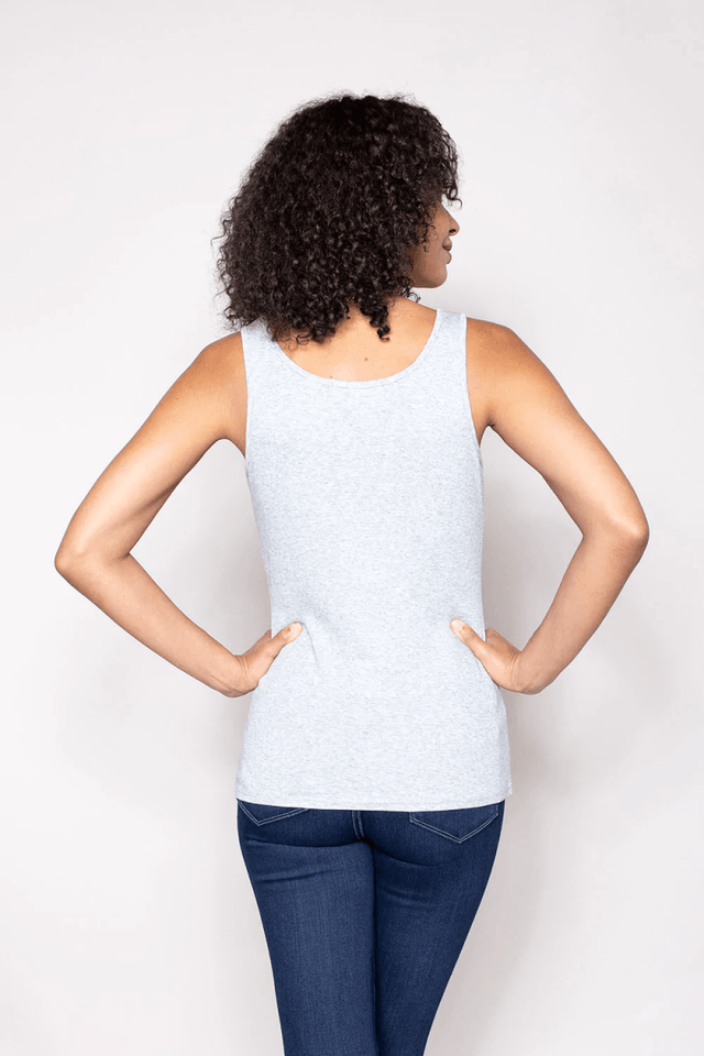 Essential Tank in Silver - Veneka-Sustainable-Ethical-Tops-Indigenous Drop Ship