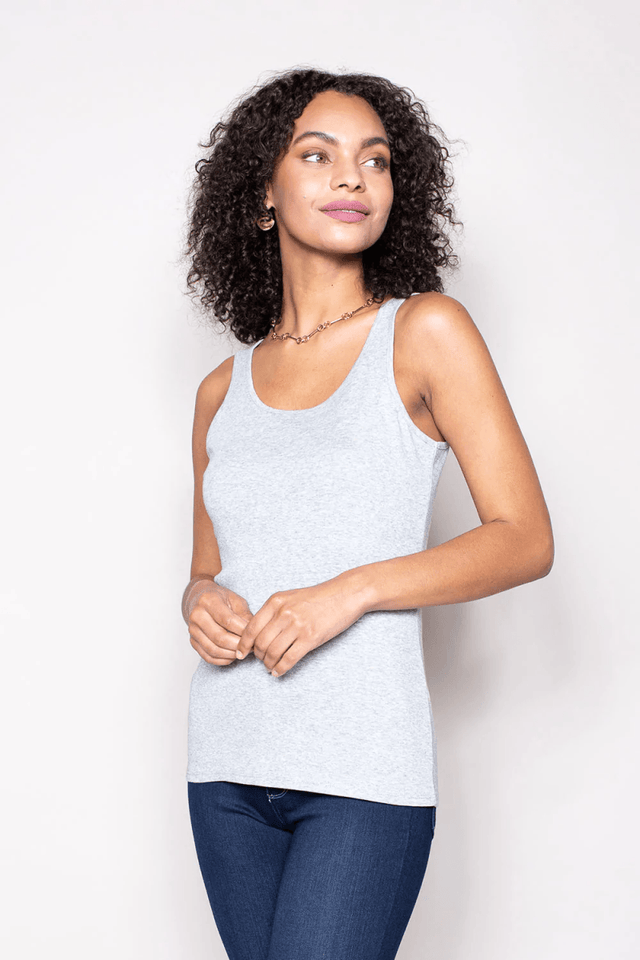 Essential Tank in Silver - Veneka-Sustainable-Ethical-Tops-Indigenous Drop Ship