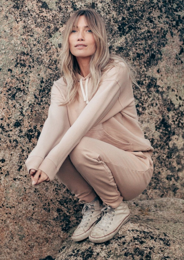Esther Lounge Pant in Almond - Veneka-Sustainable-Ethical-Bottoms-Graceful District Drop Ship