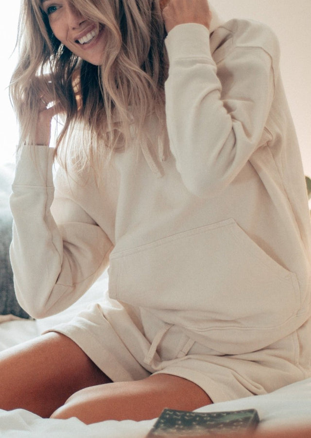 Esther Lounge Short in Natural - Veneka-Sustainable-Ethical-Bottoms-Graceful District Drop Ship