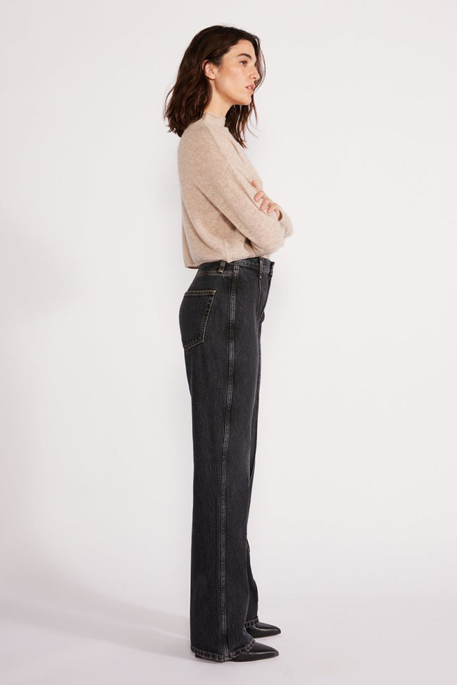 Estilia Pintuck Trouser - Black Mountain - Veneka-Sustainable-Ethical-Bottoms-Etica Denim Drop Ship